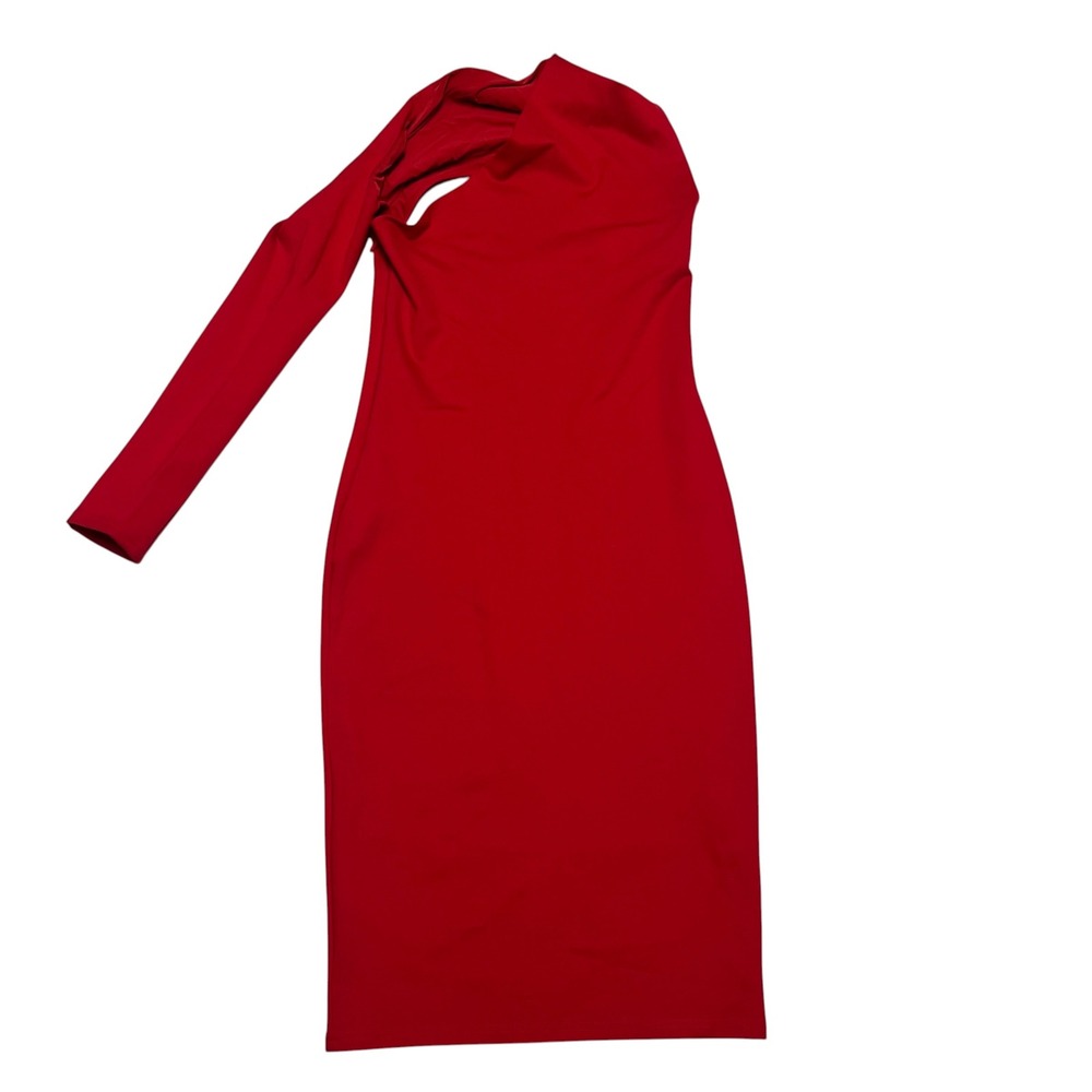 ALIEVA Dasha Modern Midi Dress Red 2XL - Picture 3 of 7